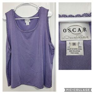Oscar de la Renta Lavender Tank Top size 3X